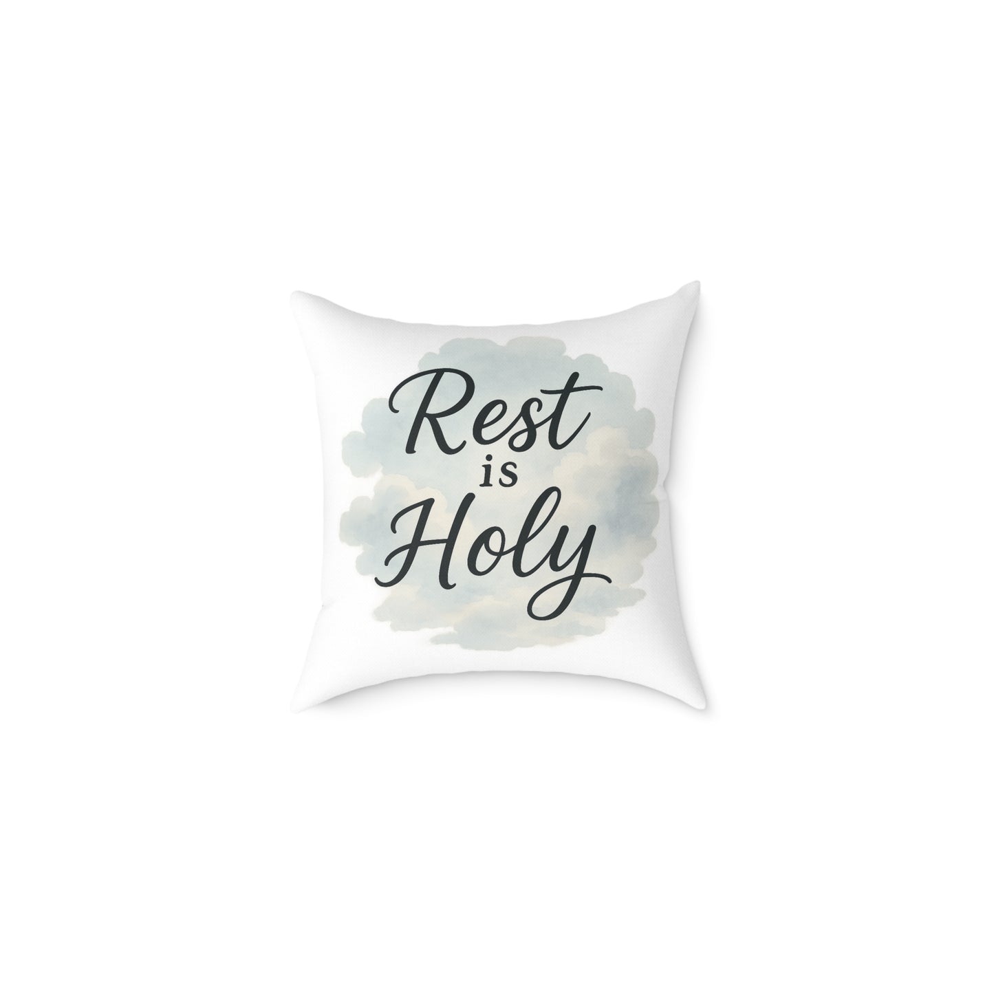 Decorative Throw Pillow - 'Rest is Holy' - Cozy Home Accent, Gift for Home Decor Lovers, Relaxation, Meditation, Self-Care